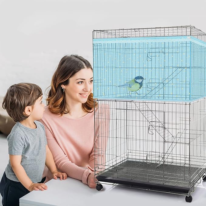 Shappy Large Bird Cage Cover, Bird Cage Seed Catcher, Adjustable Star Pattern - Image 7