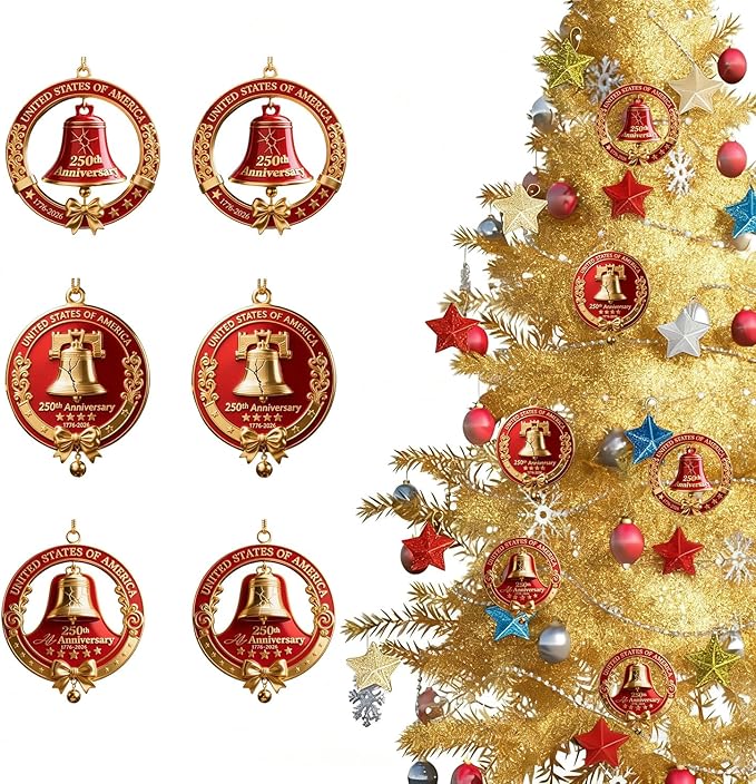 6 Pcs 250th Anniversary Liberty Bell Hanging Ornament Indoor Outdoor Decor - Image 7