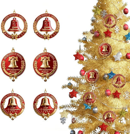 6 Pcs 250th Anniversary Liberty Bell Hanging Ornament Indoor Outdoor Decor - Image 7