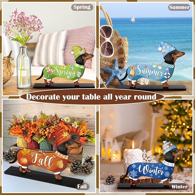 42 Pcs Interchangeable Summer Dachshund Holiday Wiener Dog Decor Seasonal - Image 4