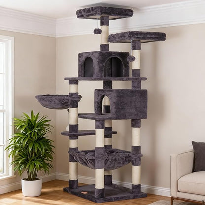 Heybly Cat Tree, 70 inches Tall Cat Tower condo - Image 9