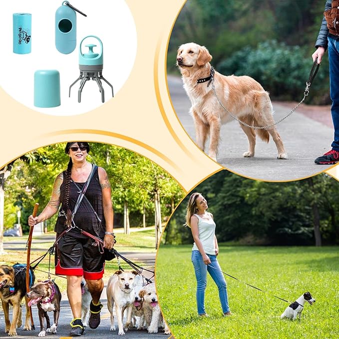 Pet Waste Scooper, Portable Claw Grabber Tool, Poop Bag Dispenser Included - Image 5