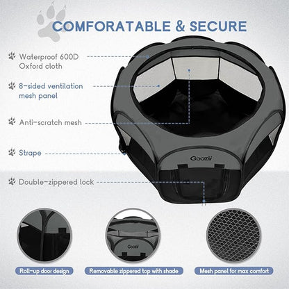 Goozii Portable Dog Playpen for Medium Dogs, Collapsible Pet Cat Kitten Puppy - Image 5