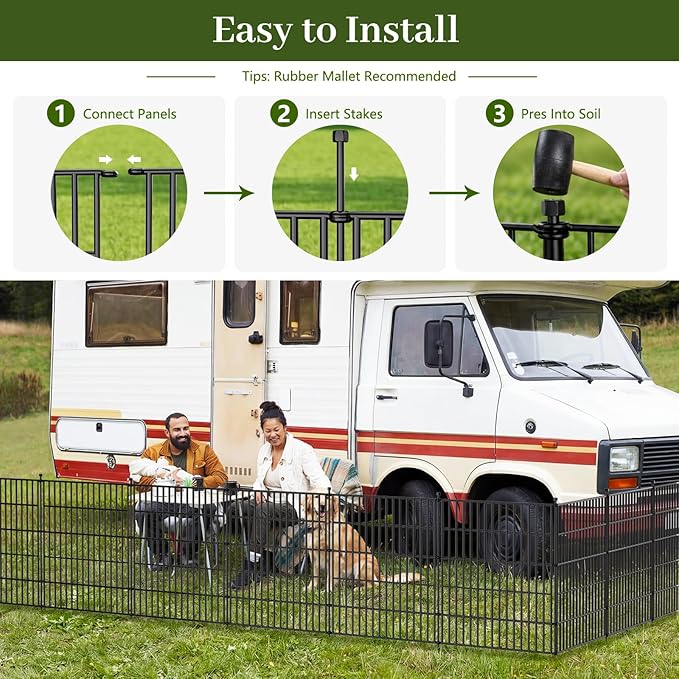 5 Panels No Dig Decorative Outdoor Garden Fence - Image 6