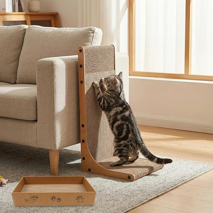 Goosheep 22in L-Shaped Cat Scratcher 2-in1 Scratching Board - Image 7