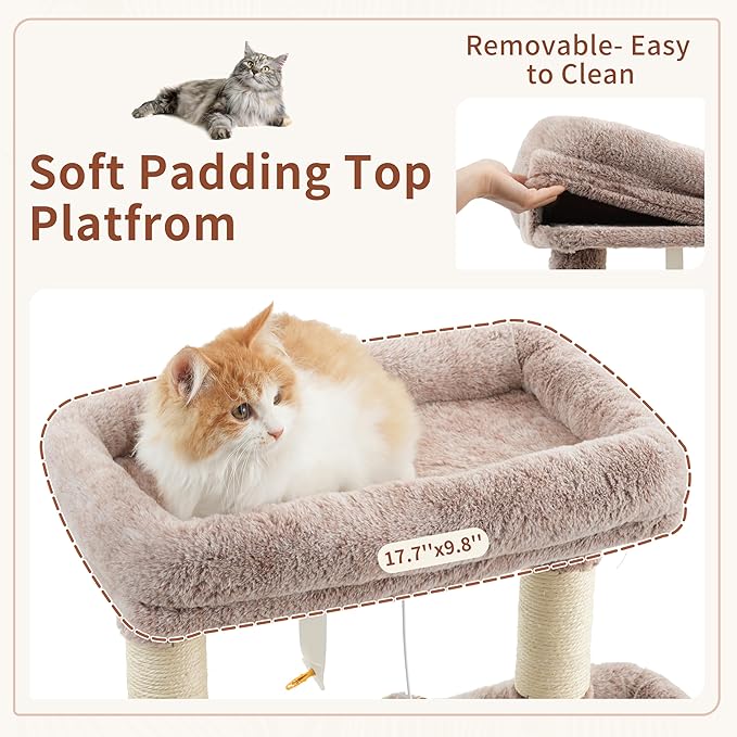 Gitelsnour Cat Tree for Indoor Cats, 55.1 inch Cat Tower - Image 4