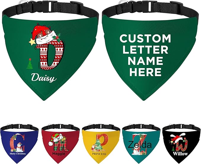 Personalized Christmas Dog Bandanas by FAMIPAWS