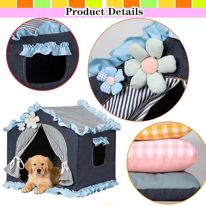 Denim Blue Indoor Dog House - Image 6