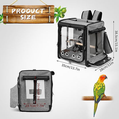 Bird Carrier with Seat Belt for Car Travel, Bird Backpack Carrier with - Image 2