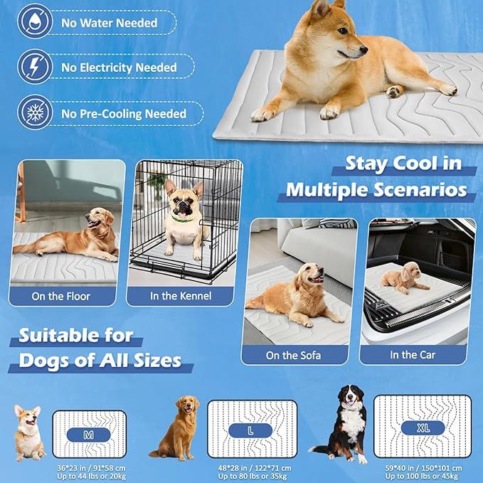 Kobolaf Dog Cooling Mat Portable Dog Cool Bed - Image 6