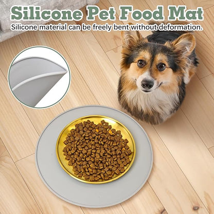 BNOSDM Silicone Cat Feeding Mat 2 Pack Dog Bowl Mats Pet Silicone Food Mat - Image 3
