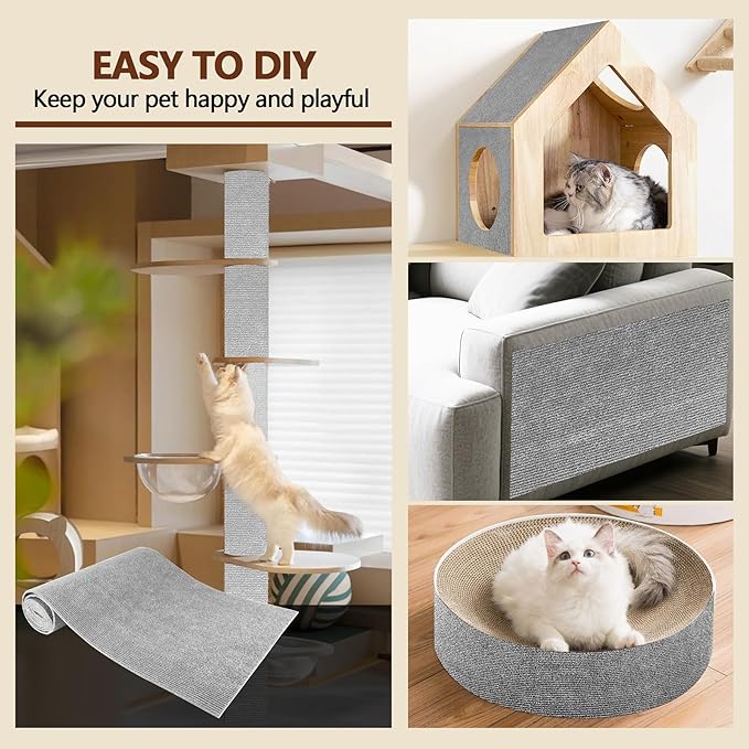 Cat Scratch Furniture Protector, 78.7"x15.8" Self Adhesive Cat Scratch Mat Pad - Image 4