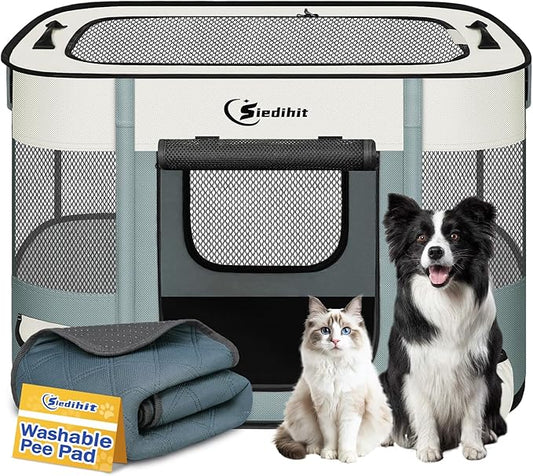Dog Playpen, Cat Pet Puppy Pen, Portable Playpens by Siedihit