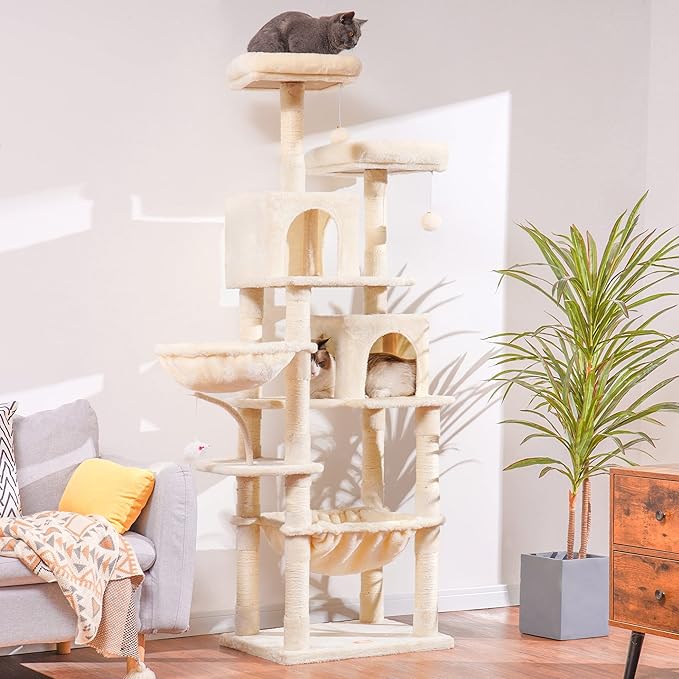 Heybly Cat Tree, 70 inches Tall Cat Tower condo - Image 8