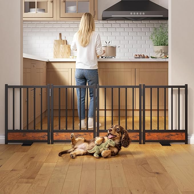 Dog Gate for Small Dogs, Heavy Duty Step-Over Doorway Puppy Barrier, Anti-Tip - Image 7