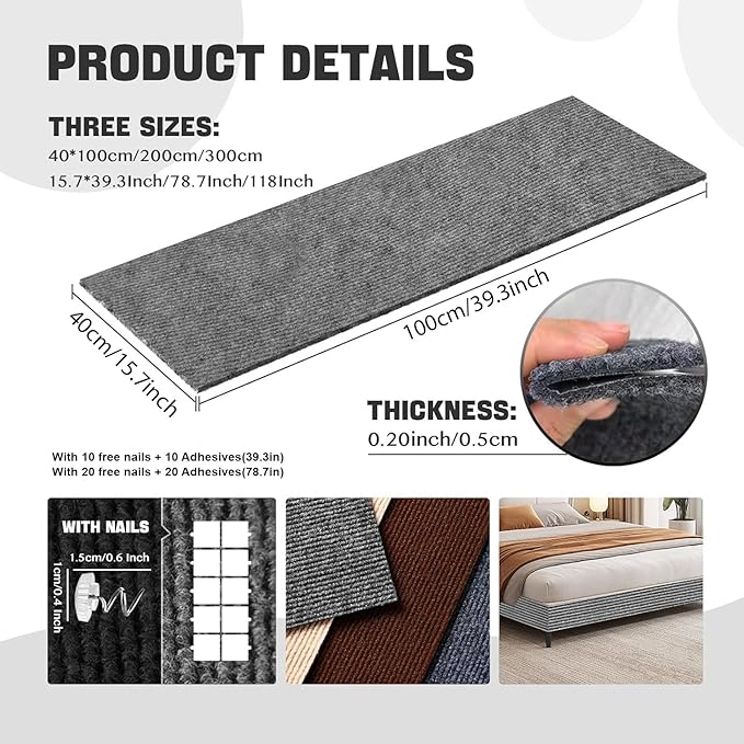 Cat Scratch Couch Furniture Protector, Self-Adhesive Cat Scratch Pad Deterrent - Image 2
