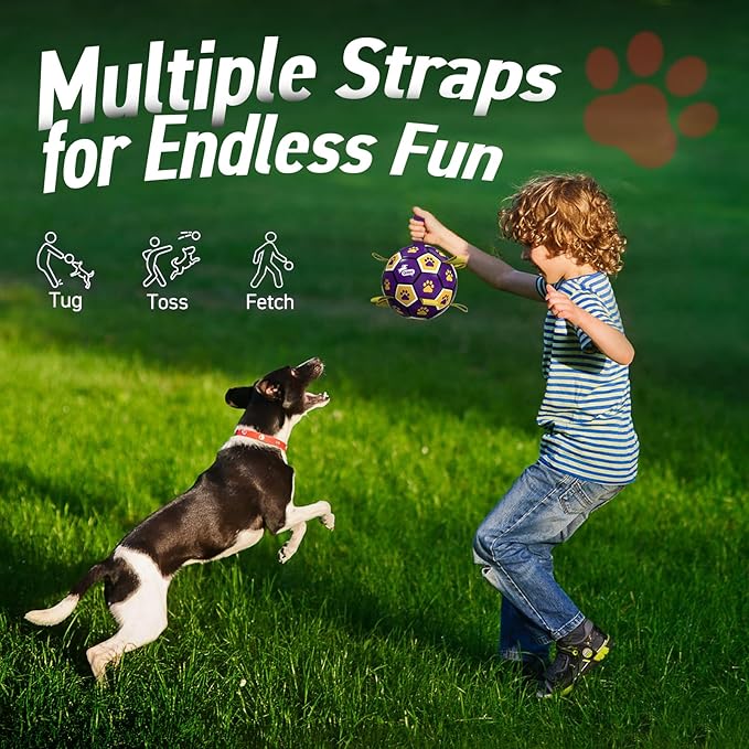 QDAN Dog Ropes Toys, Soccer Ball - Image 4