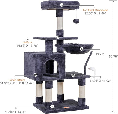 Heybly Cat Tree with Toy, Cat Tower condo - Image 3