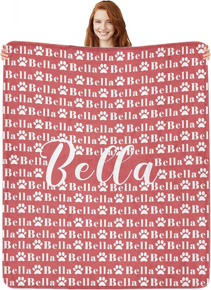 Personalized Paw Print Dog Blanket by Artsadd