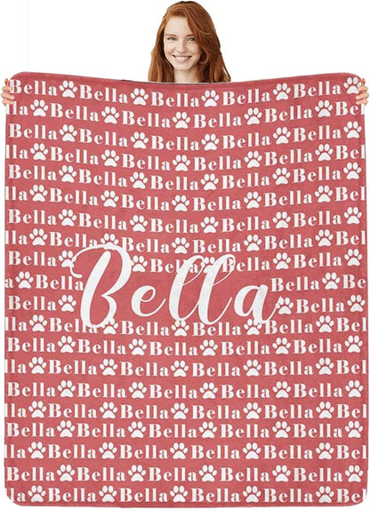 Personalized Paw Print Dog Blanket by Artsadd