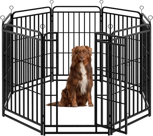 Kfvigoho Heavy Duty Dog Playpen: 8 Steel Panels 47" Height, Square Steel Pipe by Committedtobetterpetlife