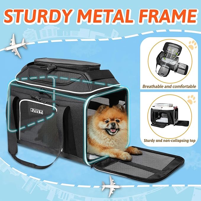 Petskd Top-Expandable Pet Carrier 18x11x11 Inches Delta American United Airline - Image 6