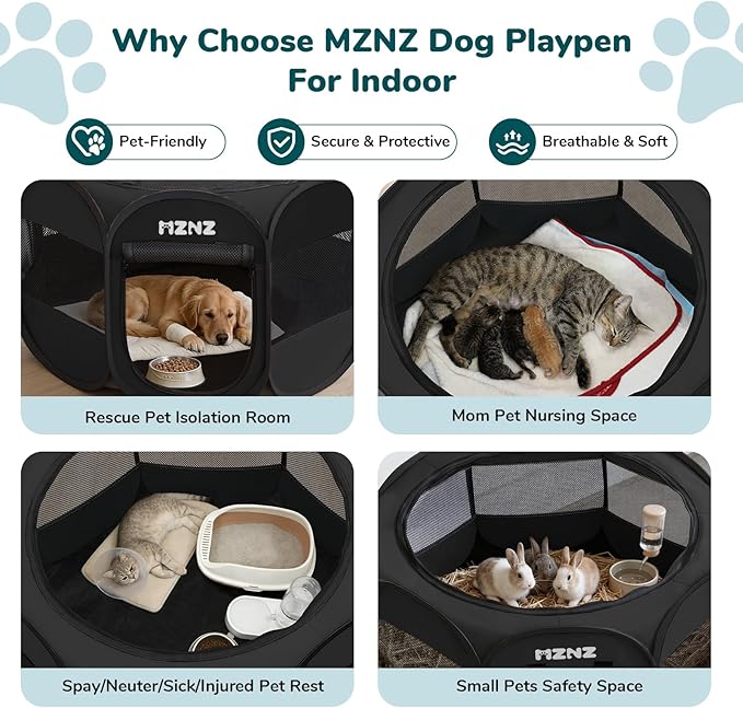 Dog Playpen, Portable Puppy Pet Crate Indoors - Image 3