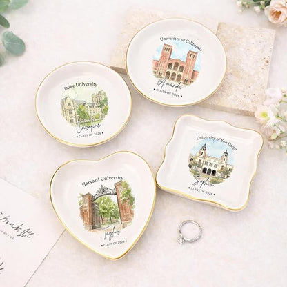LOVELYPOD Personalized Graduation Photo Trinket Tray, Personalized College Ring - Image 2