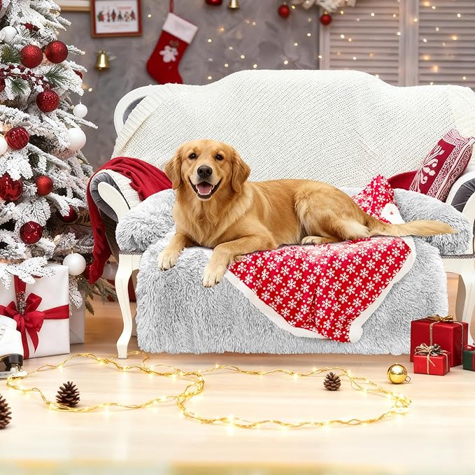 GGIB Calming Dog Bed Christmas Throw Blanket Fluffy Plush Dog Mat Furniture - Image 7