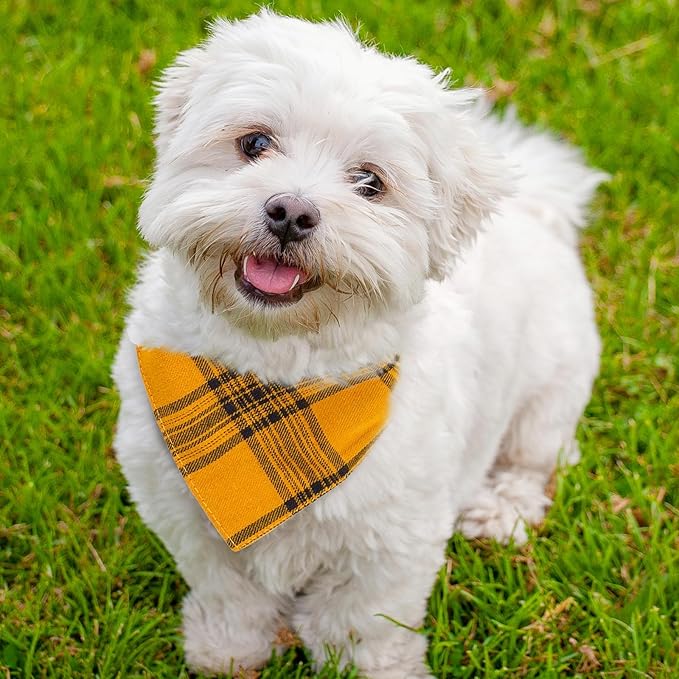 Classic Plaid Pattern Dog Bandana - Image 4