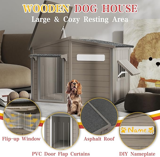 Ketive 43" L Outdoor Extra Large Dog House - Image 7