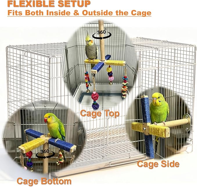 360° Rotating Bird Perch Stand - Image 6