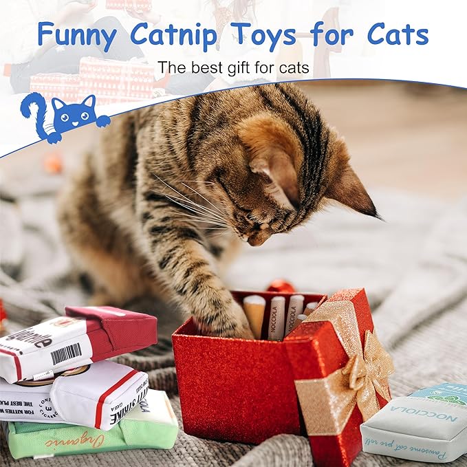 Nocciola 3 Pack Catnip Toys for Cats, Funny Cat Toys Filled - Image 7