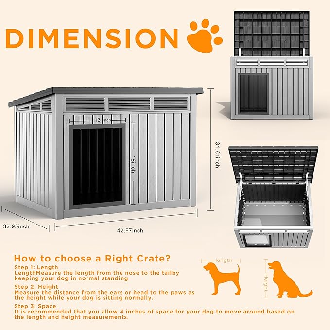 VIXZEN Dog House Indoor Outdoor, Waterproof Dog House - Image 5