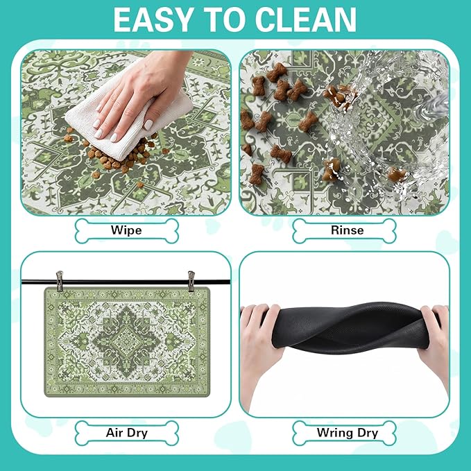 Pet Feeding Mat for Floors Waterproof Dog Mat for Food and Water Absorbent - Image 4