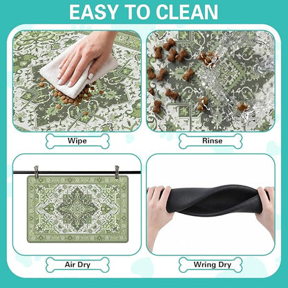 Pet Feeding Mat for Floors Waterproof Dog Mat for Food and Water Absorbent - Image 4