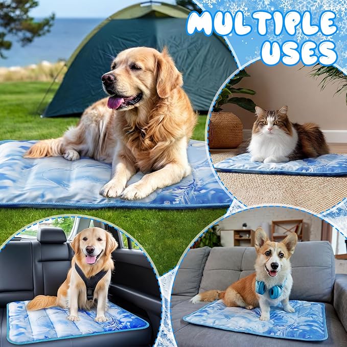 Chunful 4 Pack Dog Cooling Mat Water Injection Pet Cooling Mat - Image 5