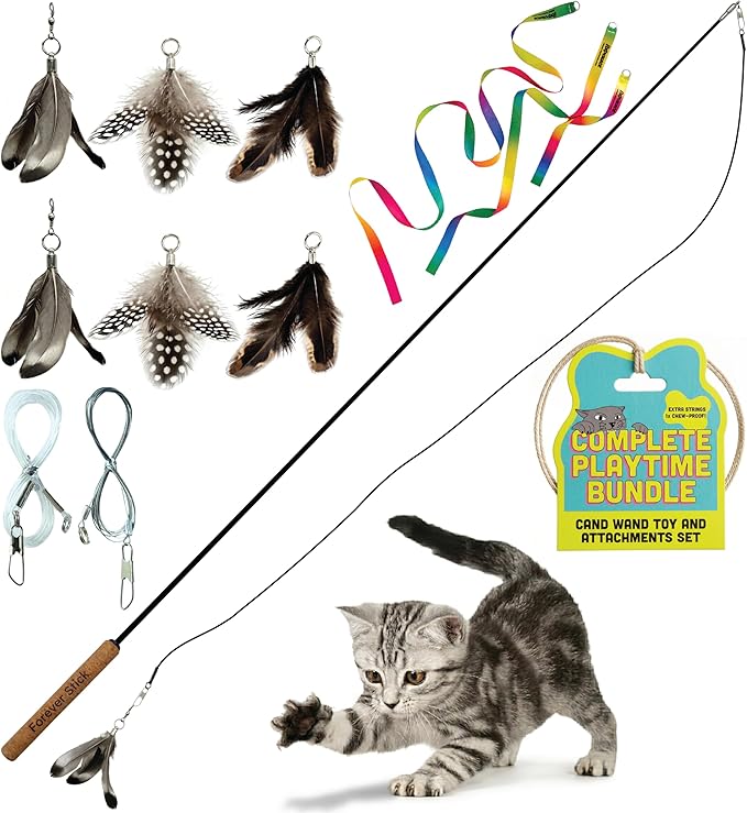Forever Stick with Cat Toys and Strings Bundle by Repounce