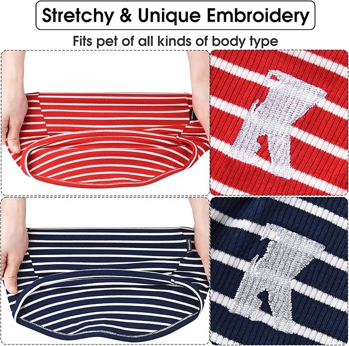 Koneseve Dog Vest Lightweight Stretchy Dog T-Shirts Soft Cool Sleeveless Stripe - Image 6