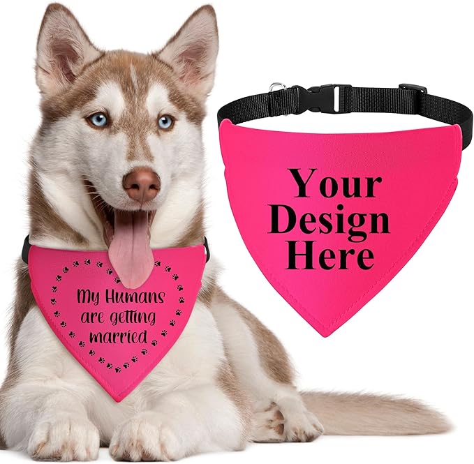 Personalized Dog Bandanas with Buckle Name Photo Logo Custom Neckwear Dog Scarf - Image 2