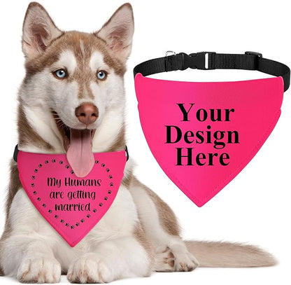 Personalized Dog Bandanas with Buckle Name Photo Logo Custom Neckwear Dog Scarf - Image 2