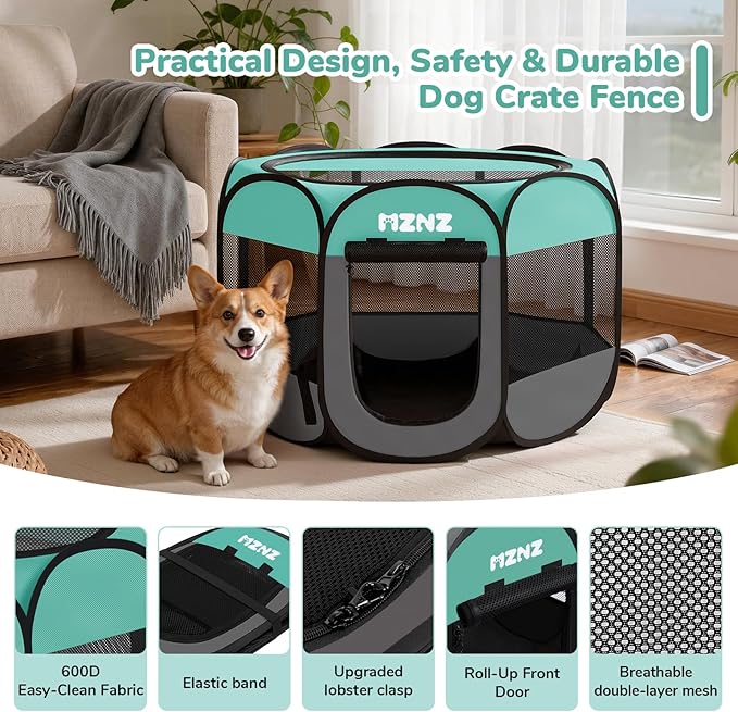 Dog Playpen, Portable Puppy Pet Crate Indoors - Image 7