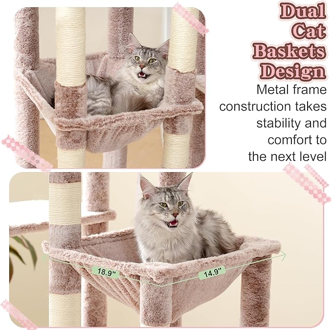 Heybly Cat Tree, 71-Inch Tall Cat Tower - Image 5