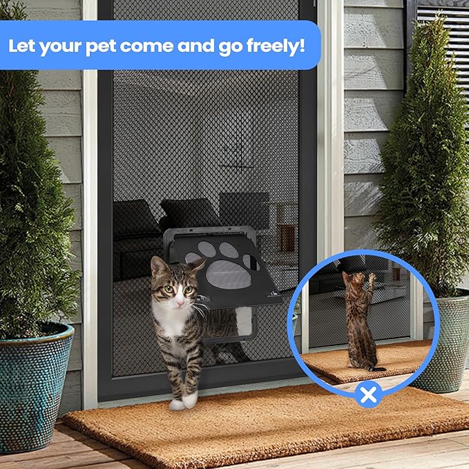 Cat Door for Screen Door, Small Dog Screen Door, Magnetic Flap Doggy Door for - Image 7