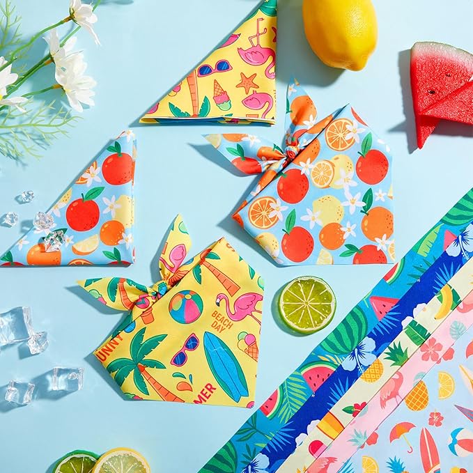 50 Pcs Summer Theme Dog Bandanas Bulk Tropical Bandanas - Image 5