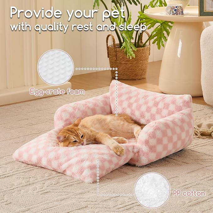 Hollypet Cat Bed Fluffy Plush Multifunctional Double-Layer Machine Washable - Image 5