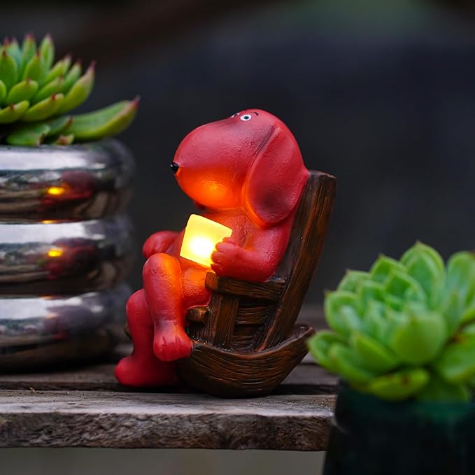 Dog Solar Statue Drinking Coffee Statue Decoration - Image 6