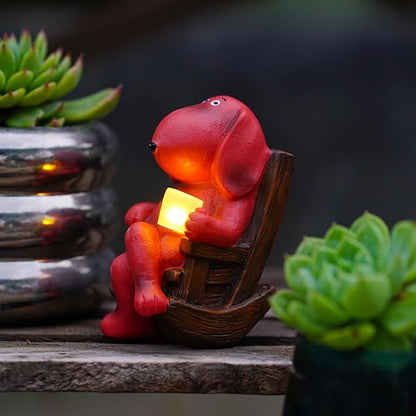 Dog Solar Statue Drinking Coffee Statue Decoration - Image 6