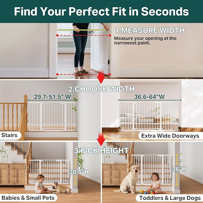 Cumbor 36.6-64" Extra Wide Baby Gate - Image 3