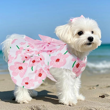 choyaxo Floral Dog Dress Cute Dog Skirt Pet Dress Summer Pet Clothes - Image 4